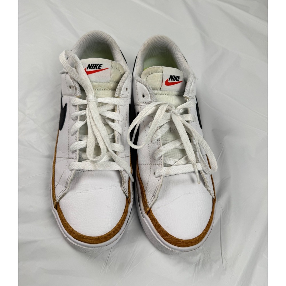 Nike Court Legacy White Black Tan Leather Sneakers Women's 9 - Picture 2 of 9